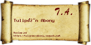 Tulipán Abony névjegykártya